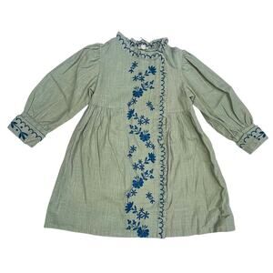 NWT LALi Size 6 Florence Dress in Sage with Embroidery